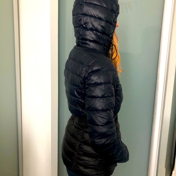 DKNY Foldable Down Hooded Jacket with Buckle - Dark Blue & Black - Picture 6 of 11